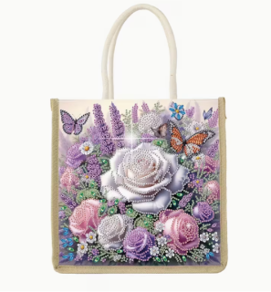 Diamond Painting Handtasche Rosen & Schmetterlinge